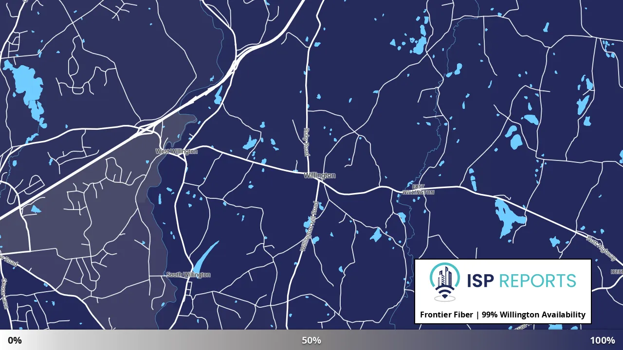 Willington, CT map of internet availability
