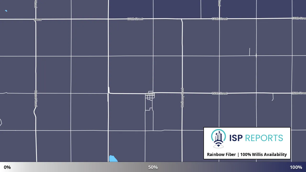 Willis, KS map of internet availability