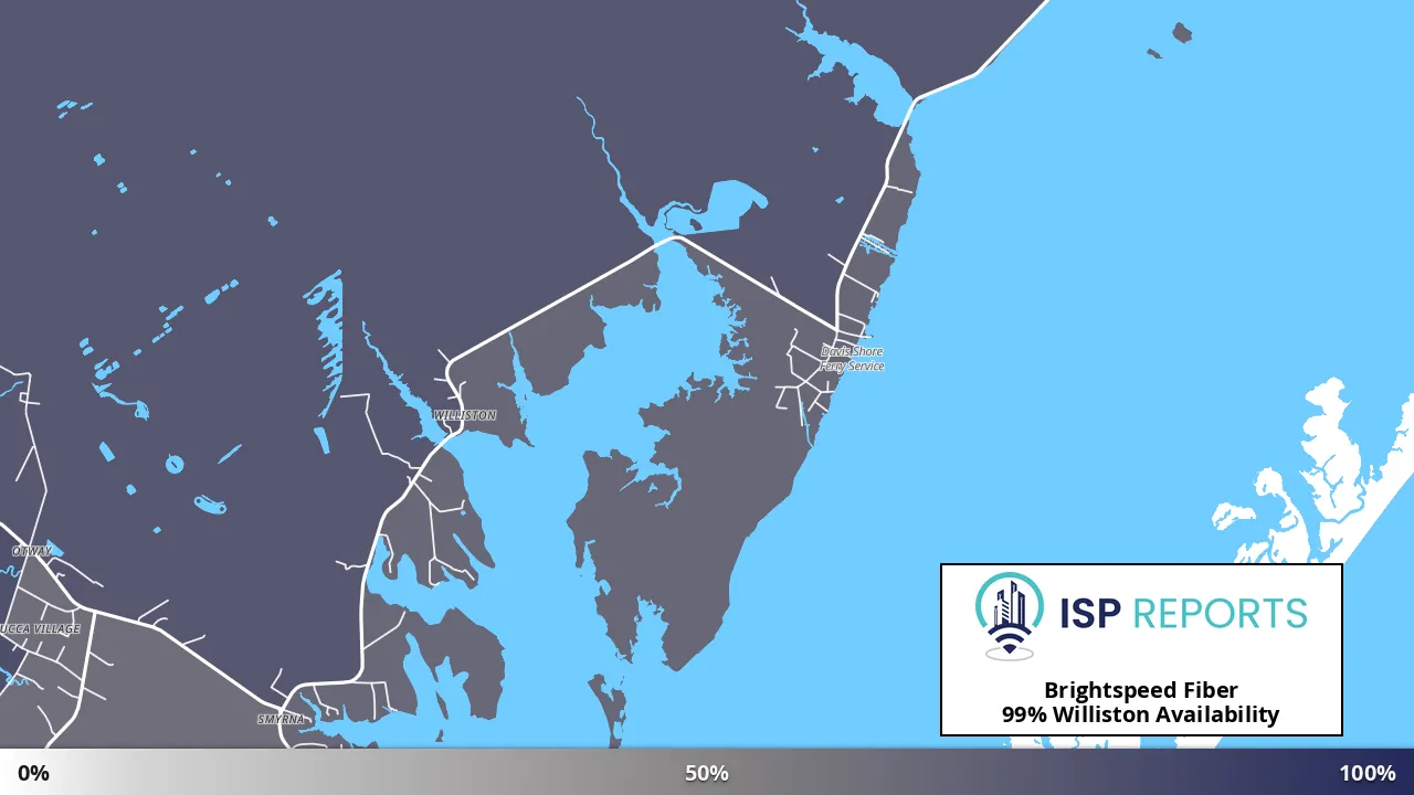 Williston, NC map of internet availability