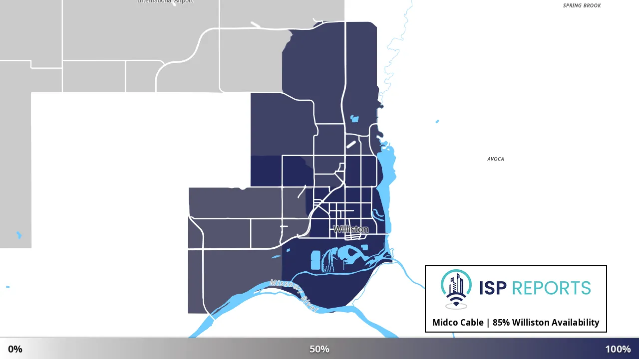 Williston, ND map of internet availability