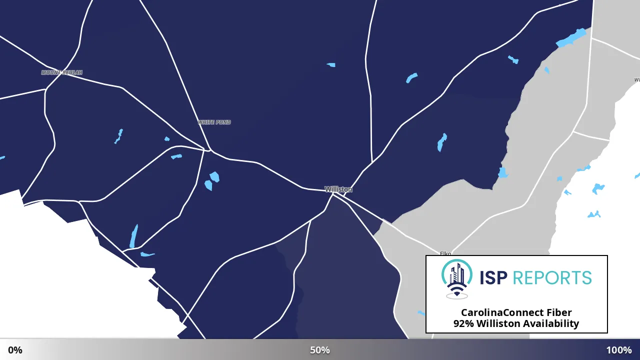 Williston, SC map of internet availability