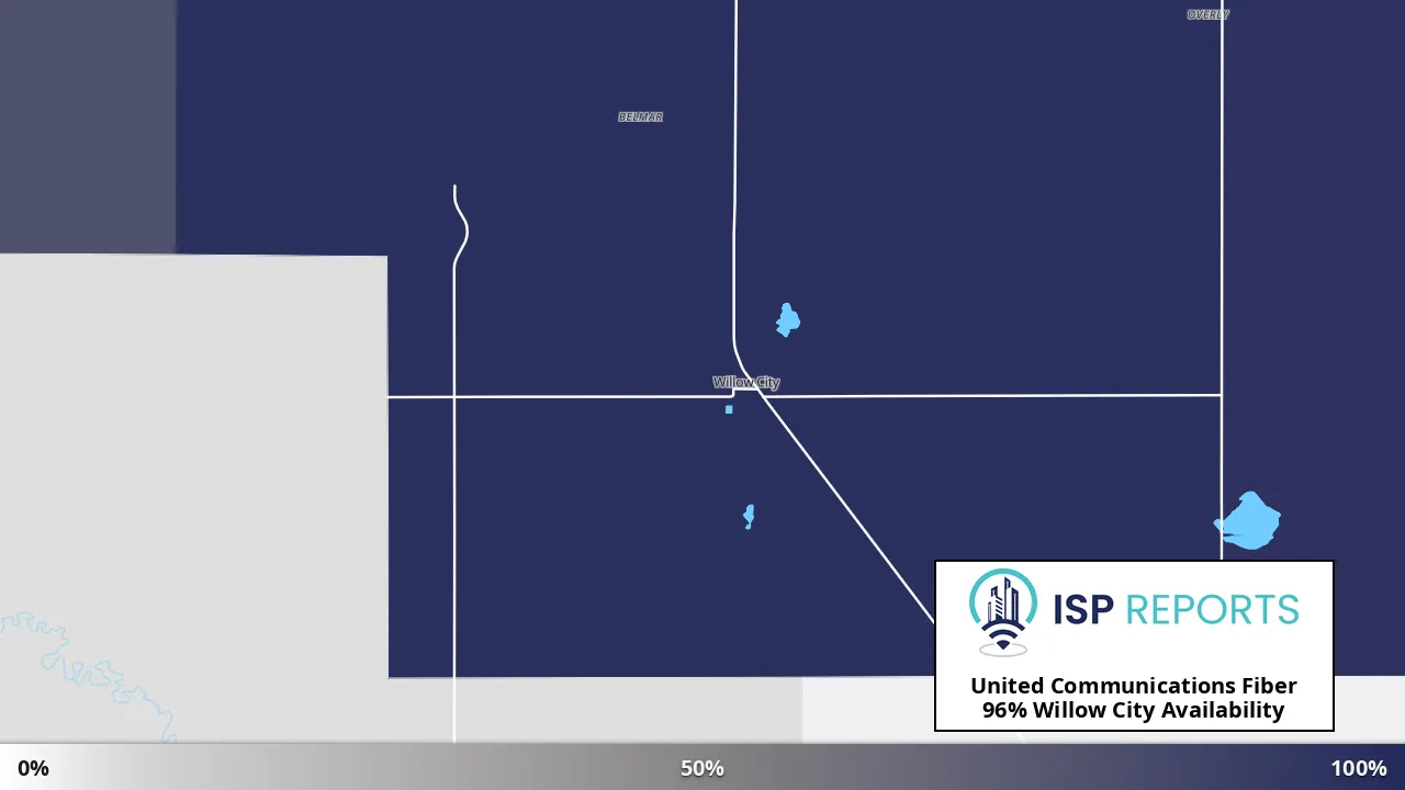 Willow City, ND map of internet availability