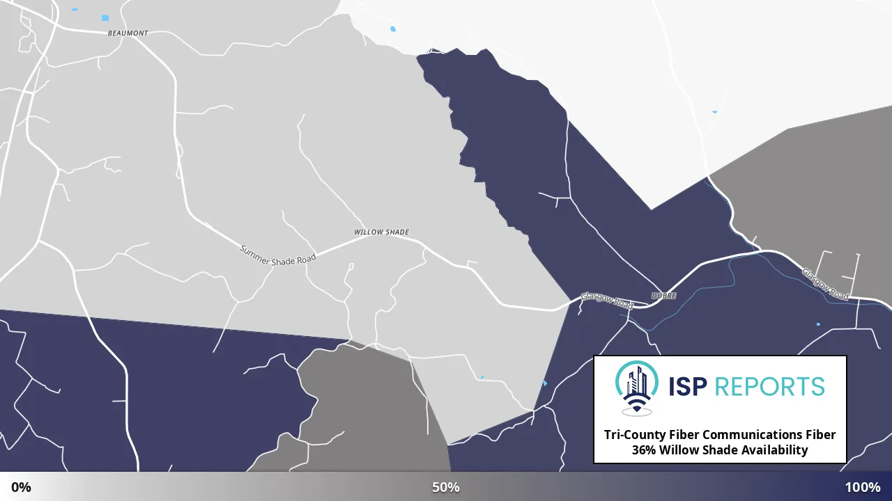 Willow Shade, KY map of internet availability