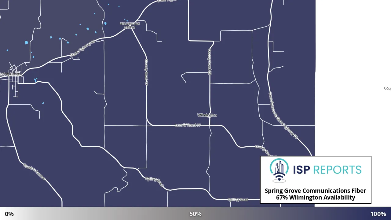 Wilmington, MN map of internet availability