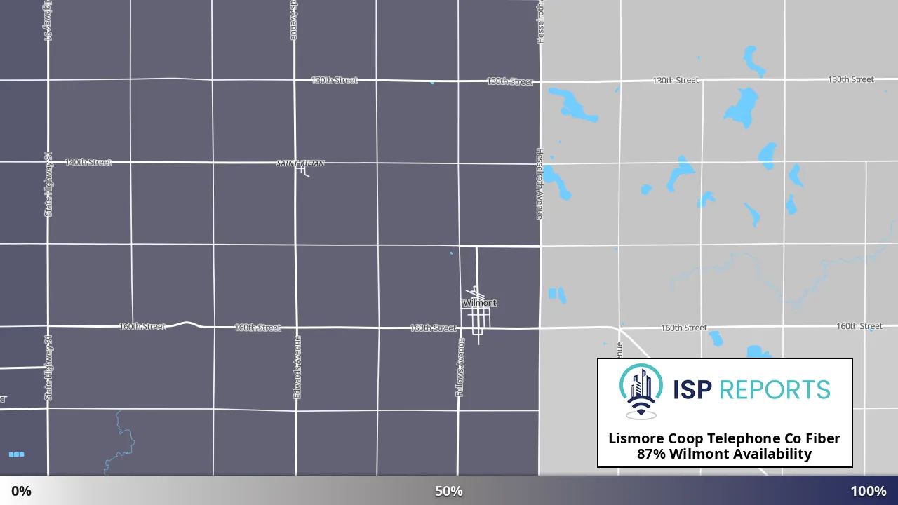Wilmont, MN map of internet availability