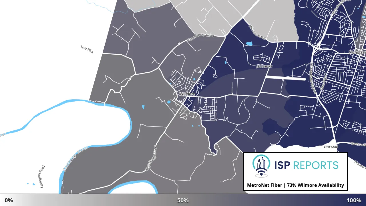 Wilmore, KY map of internet availability