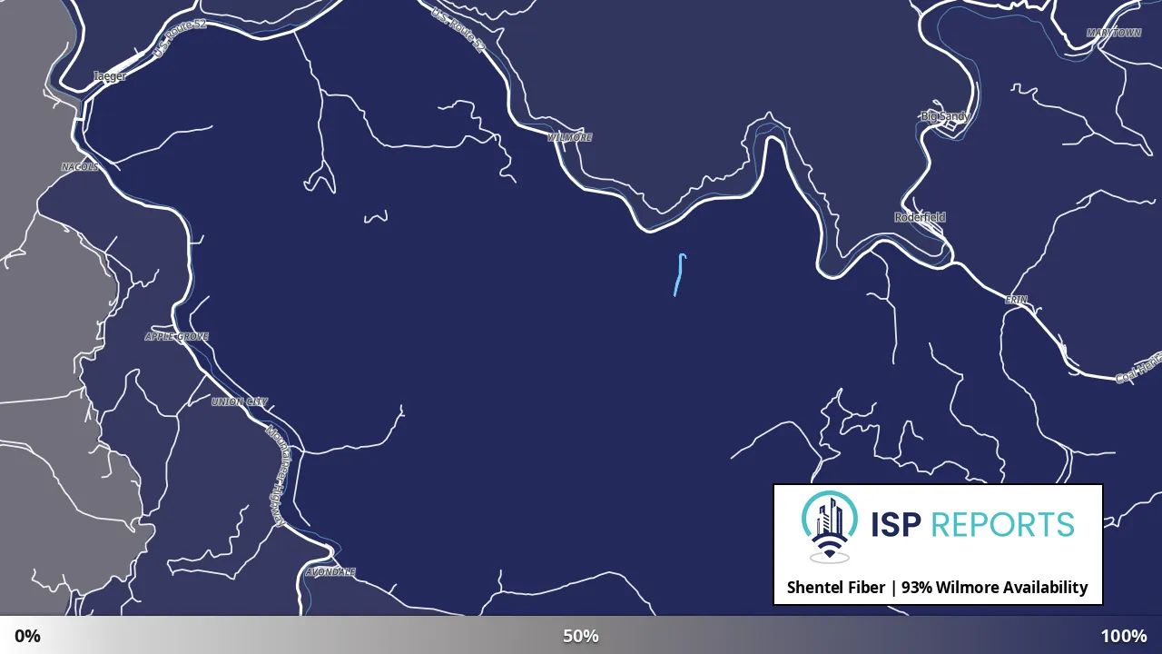 Wilmore, WV map of internet availability