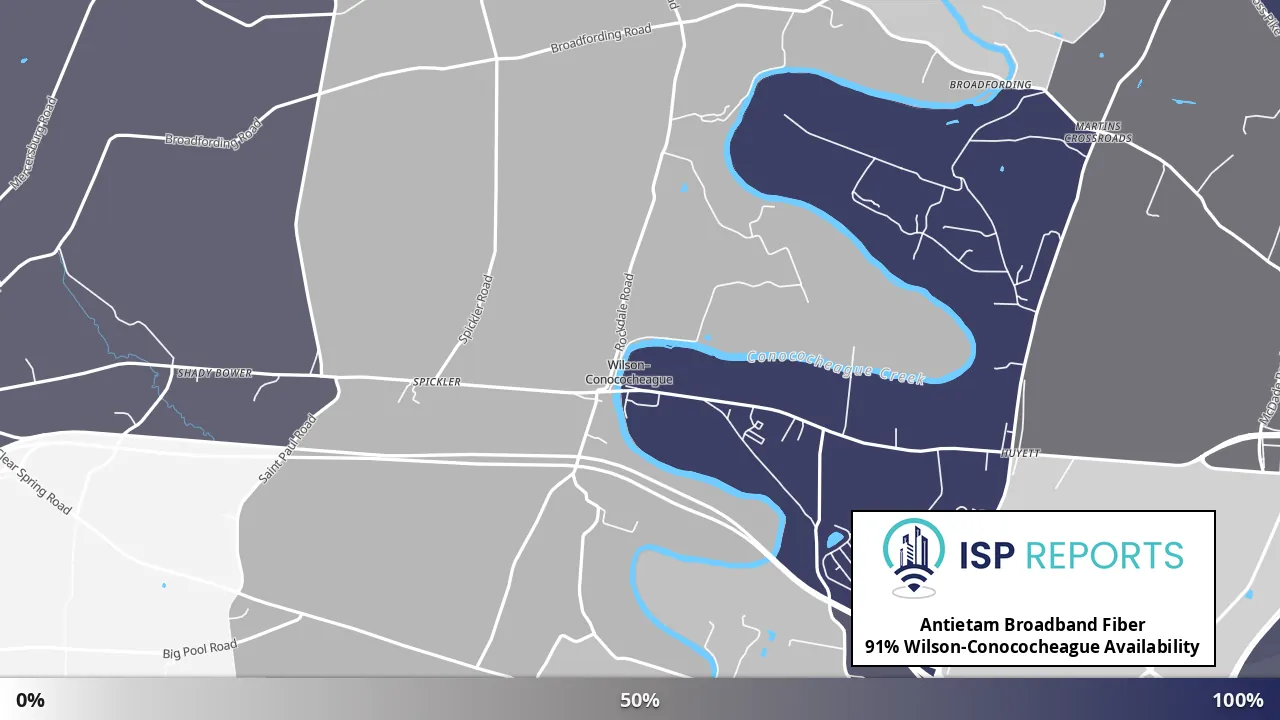 Wilson-Conococheague, MD map of internet availability