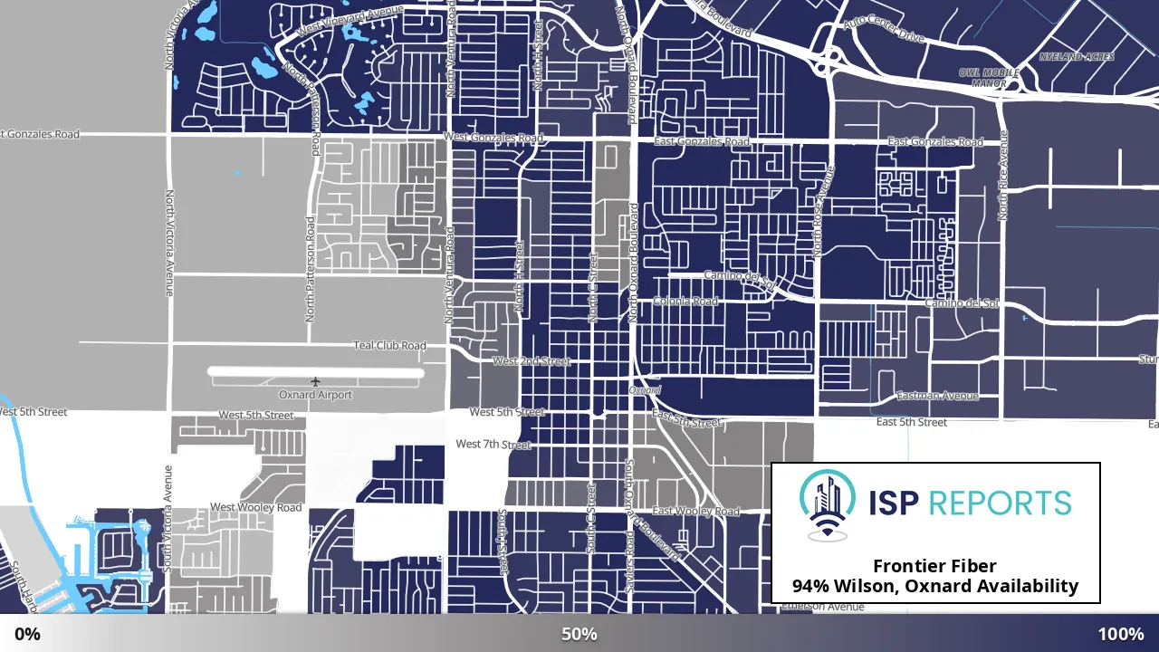 Wilson, Oxnard, CA map of internet availability