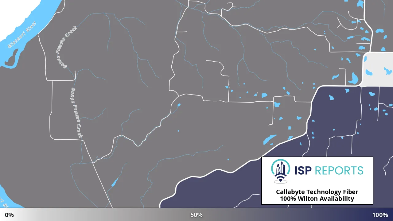 Wilton, MO map of internet availability