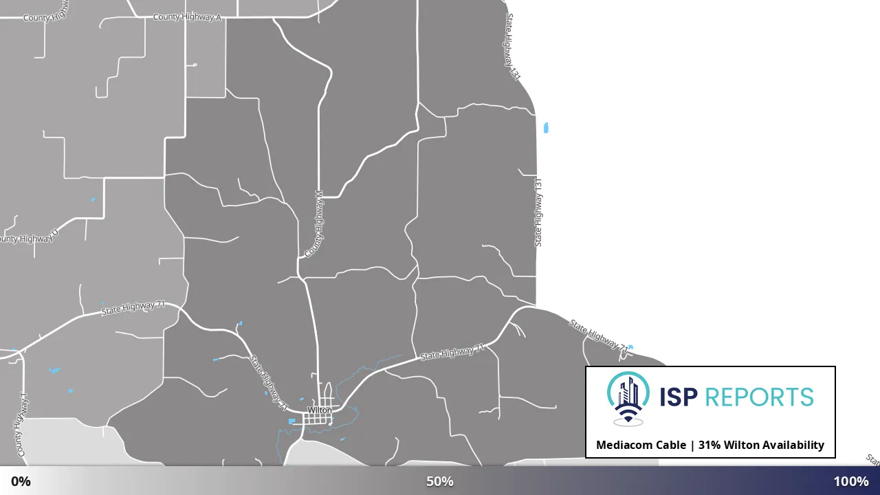 Wilton, WI map of internet availability