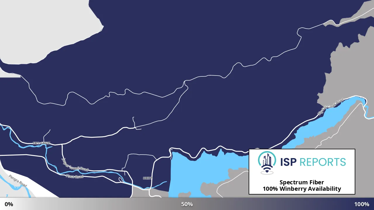 Winberry, OR map of internet availability