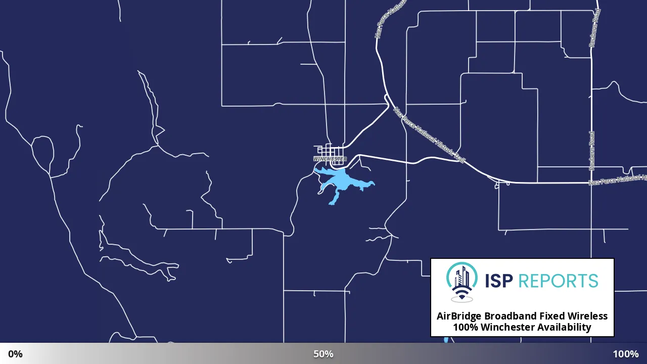 Winchester, ID map of internet availability