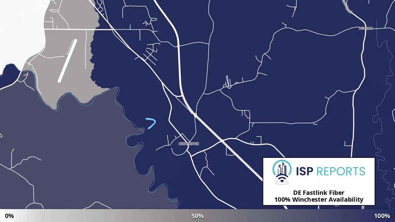 Winchester, MS map of internet availability