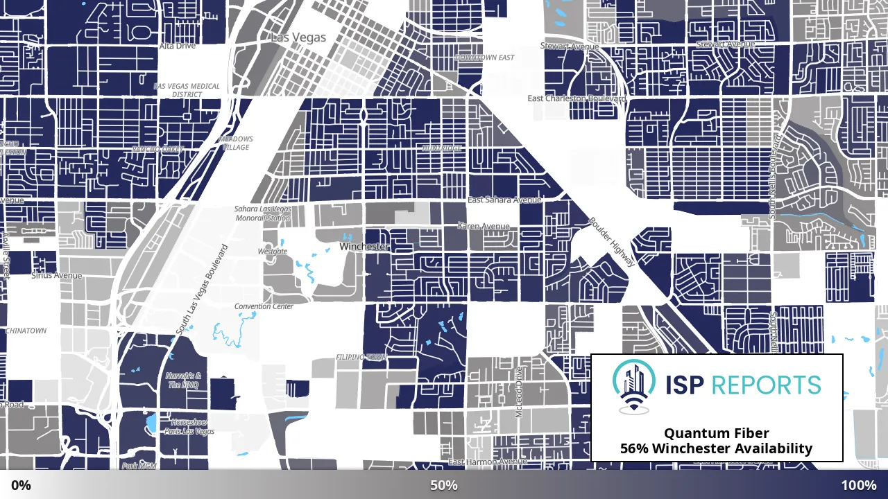 Winchester, NV map of internet availability