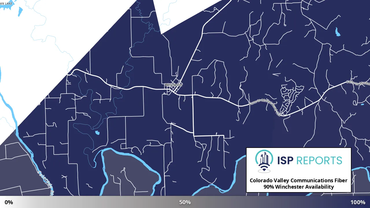 Winchester, TX map of internet availability