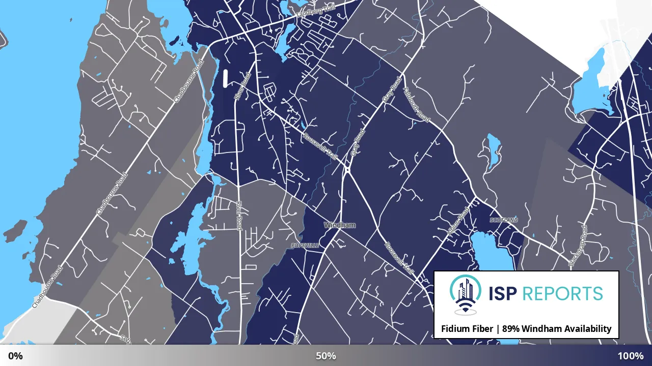 Windham, ME map of internet availability