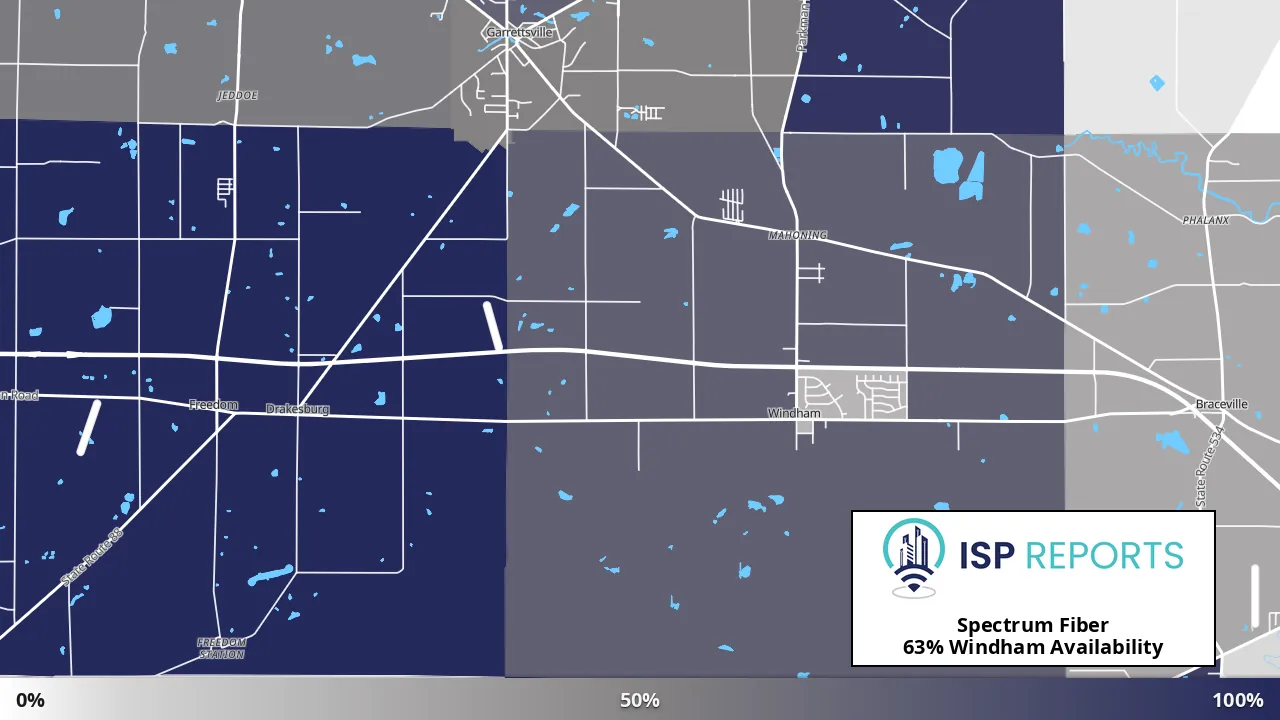 Windham, OH map of internet availability