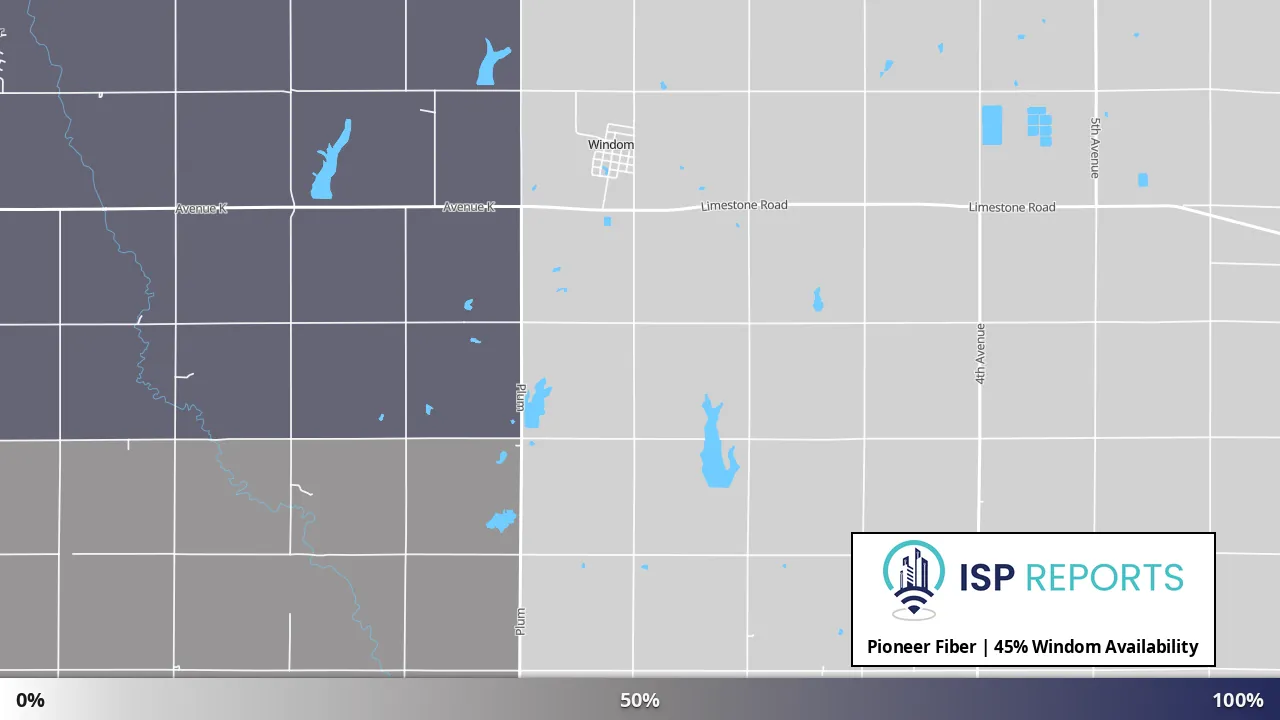 Windom, KS map of internet availability