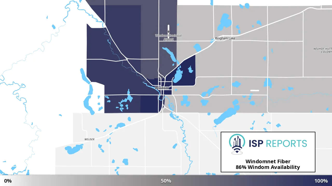 Windom, MN map of internet availability