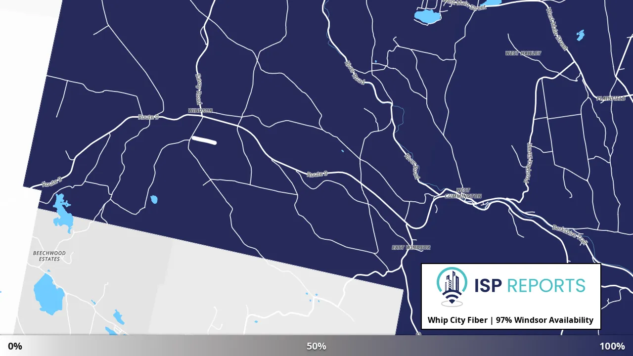 Windsor, MA map of internet availability