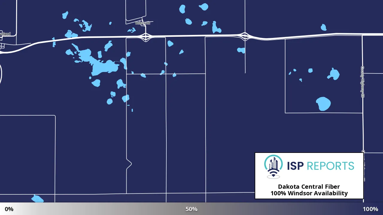 Windsor, ND map of internet availability