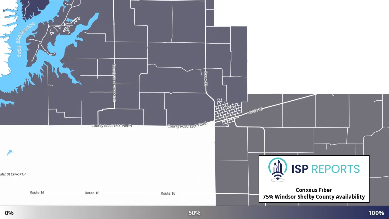 Windsor Shelby County, IL map of internet availability