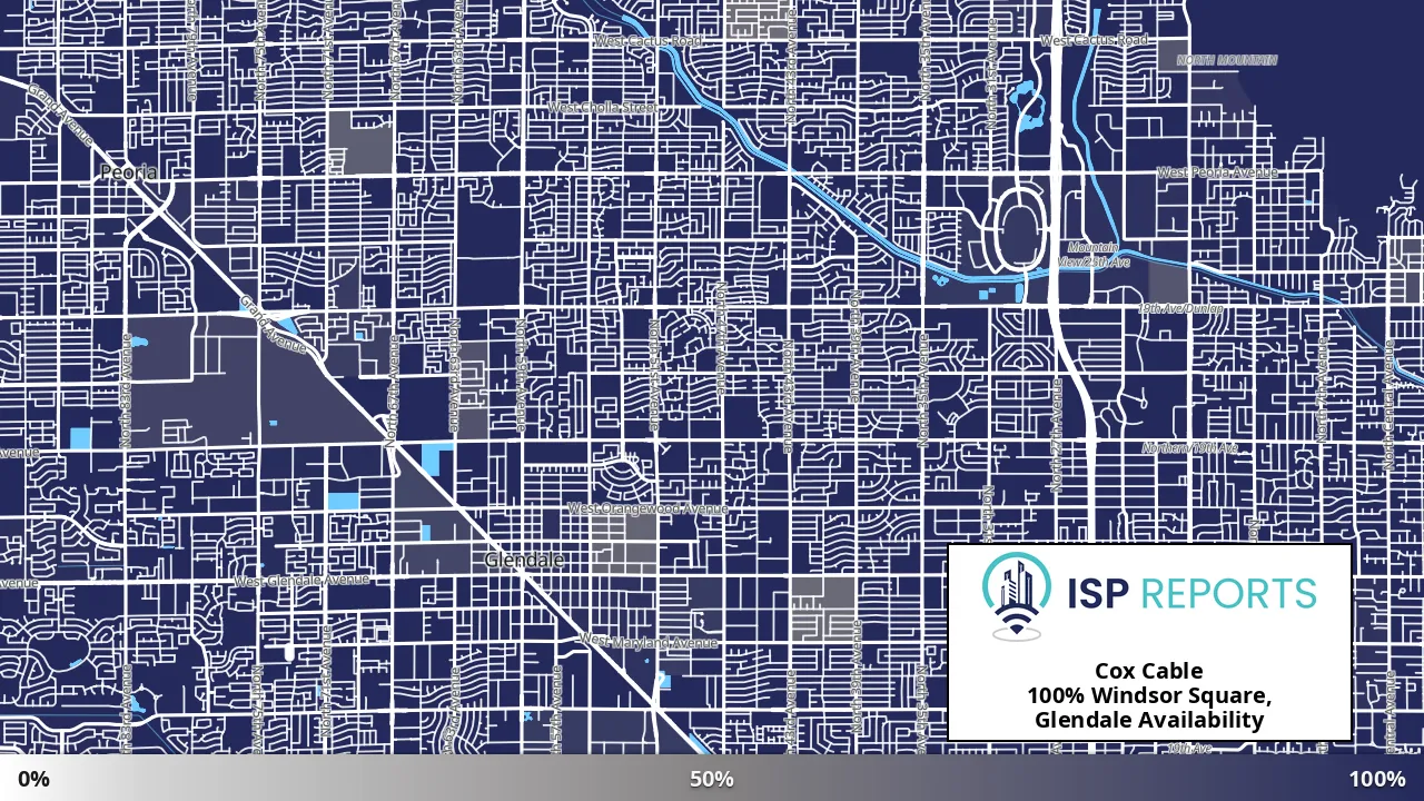 Windsor Square, Glendale, AZ map of internet availability