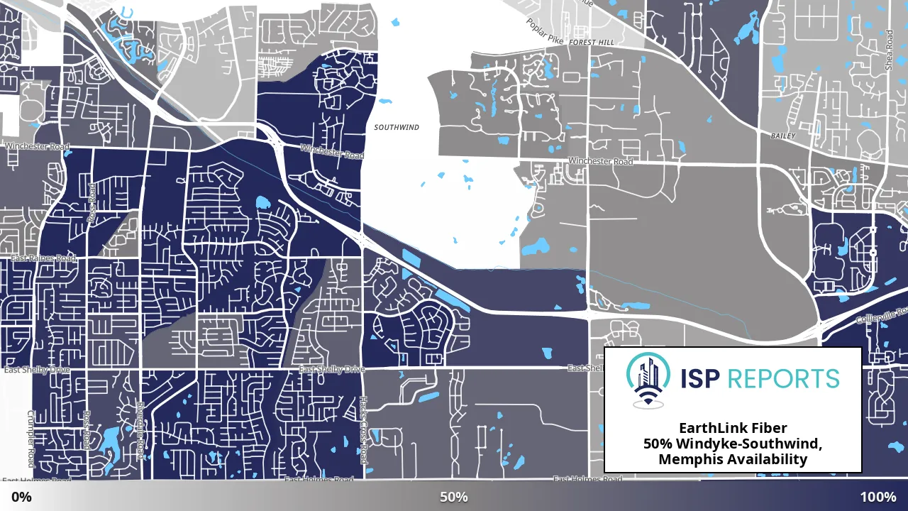 Windyke-Southwind, Memphis, TN map of internet availability