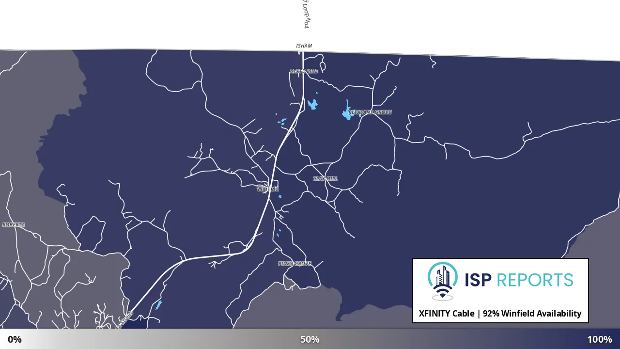 Winfield, TN map of internet availability