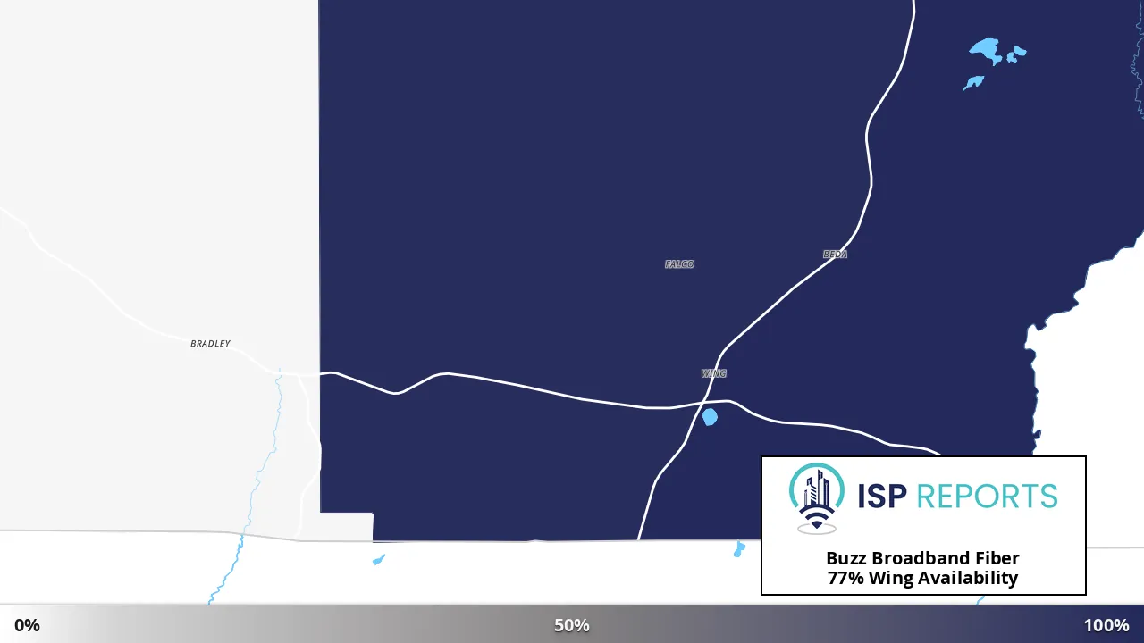 Wing, AL map of internet availability