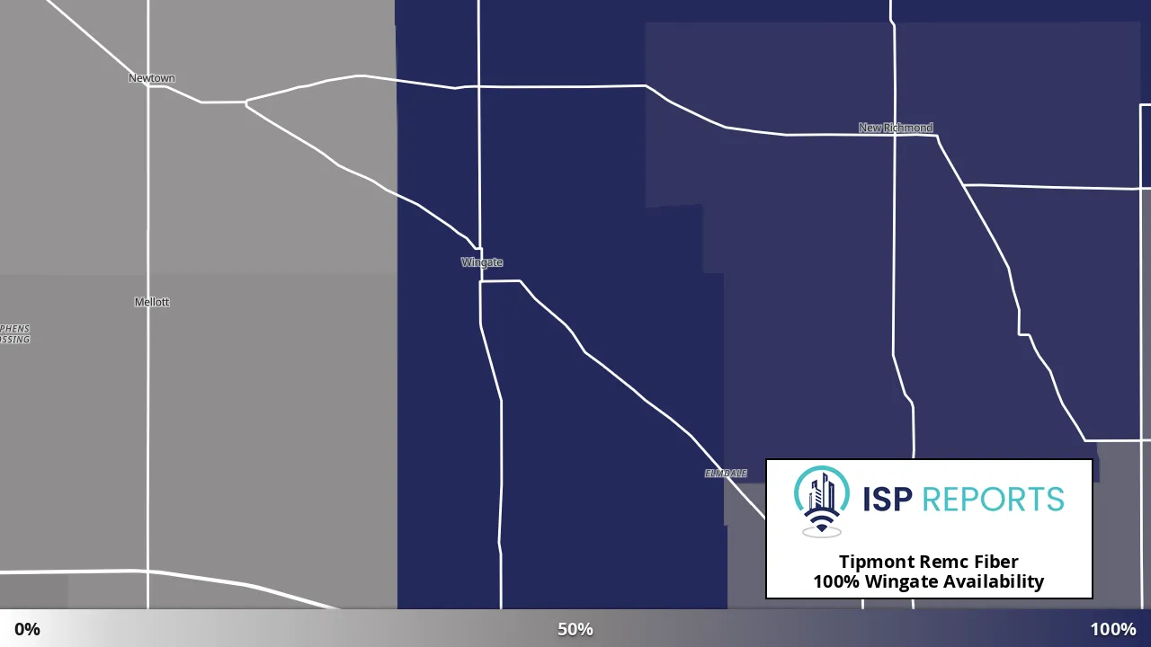 Wingate, IN map of internet availability