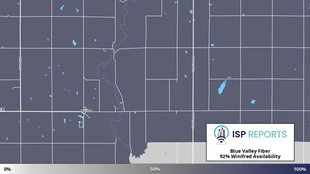 Winifred, KS map of internet availability