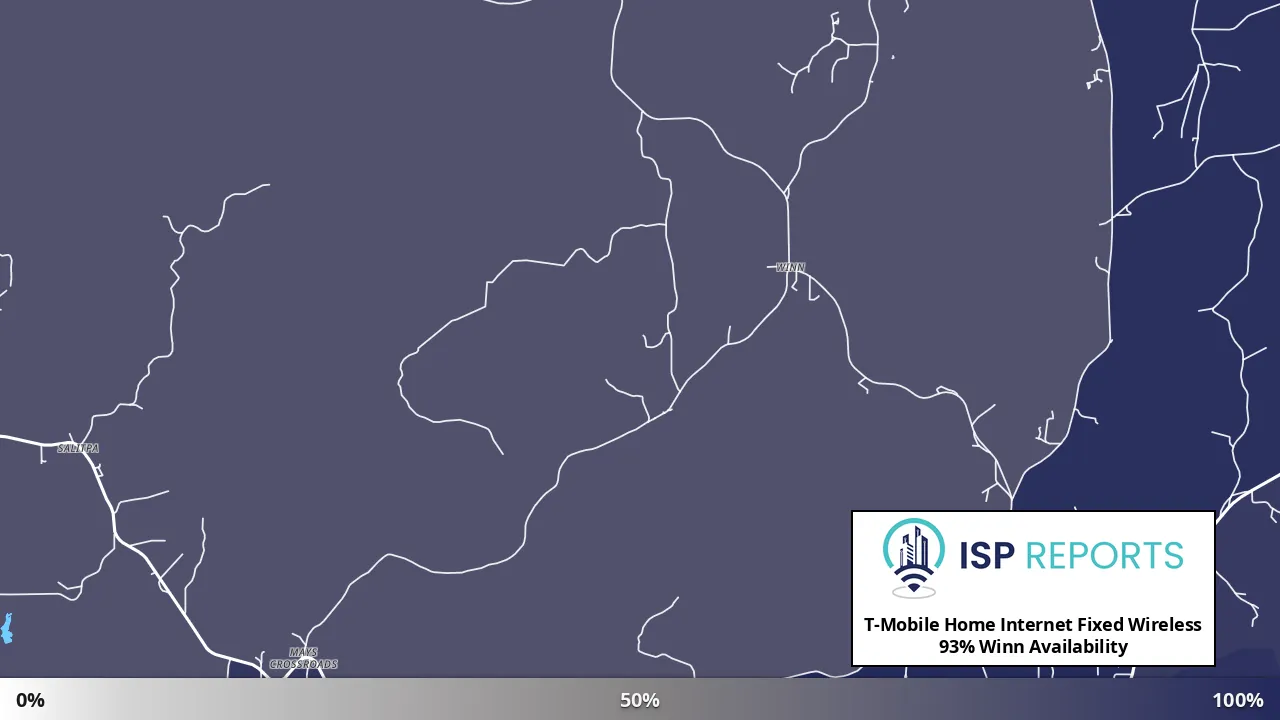 Winn, AL map of internet availability