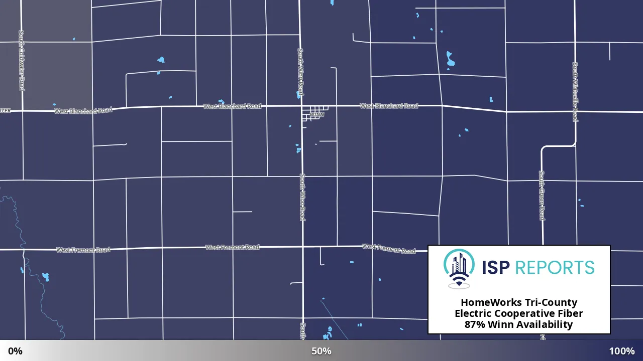 Winn, MI map of internet availability