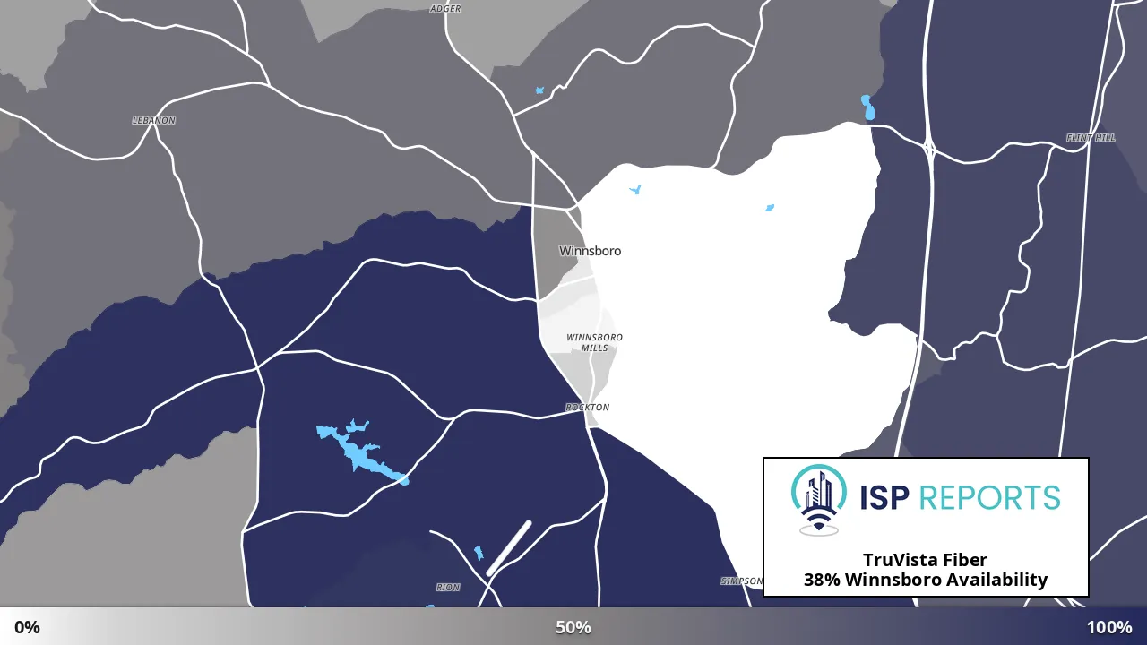 Winnsboro, SC map of internet availability