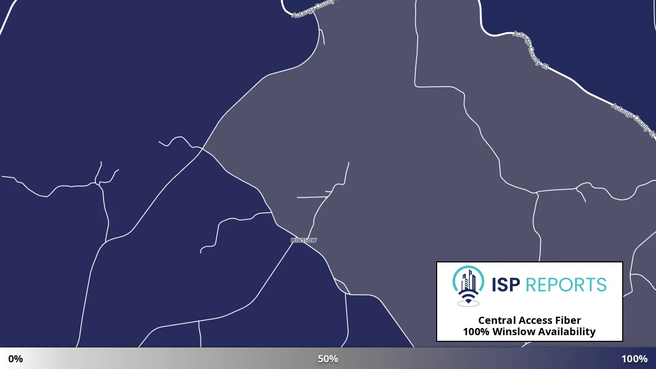 Winslow, AL map of internet availability