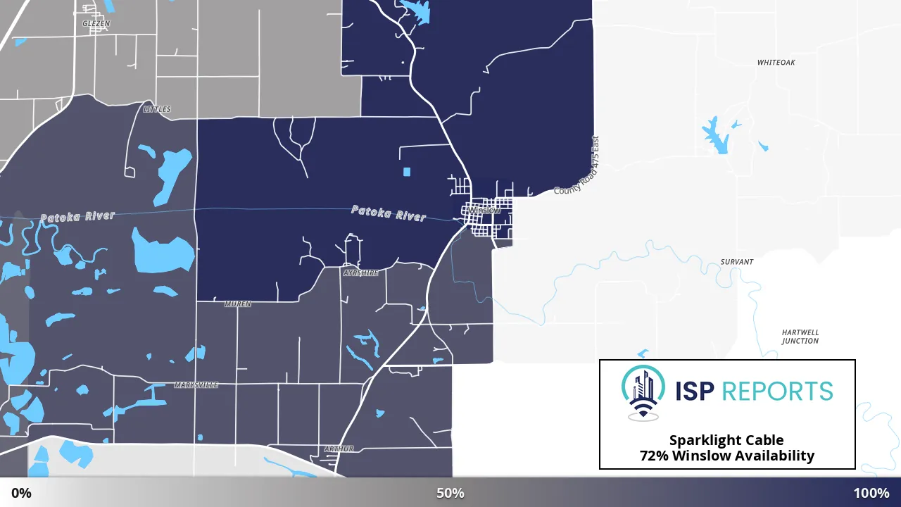 Winslow, IN map of internet availability