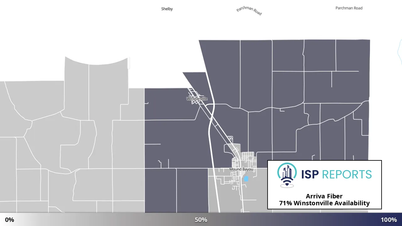 Winstonville, MS map of internet availability