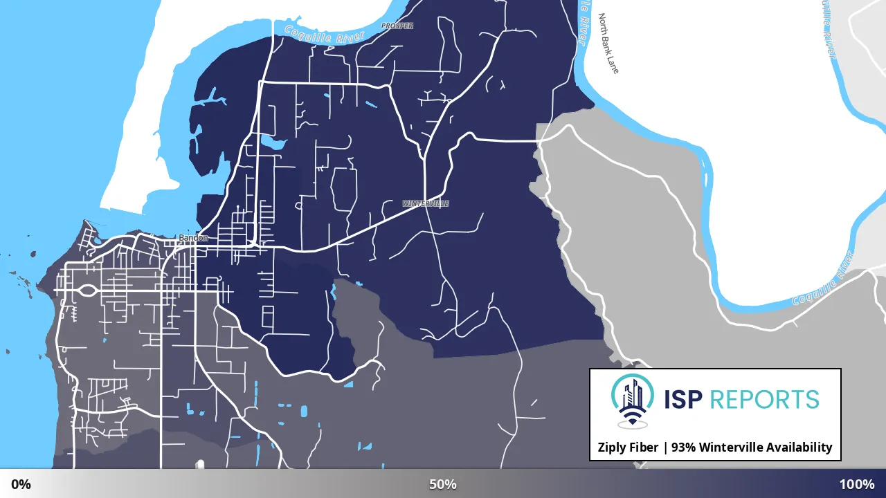 Winterville, OR map of internet availability
