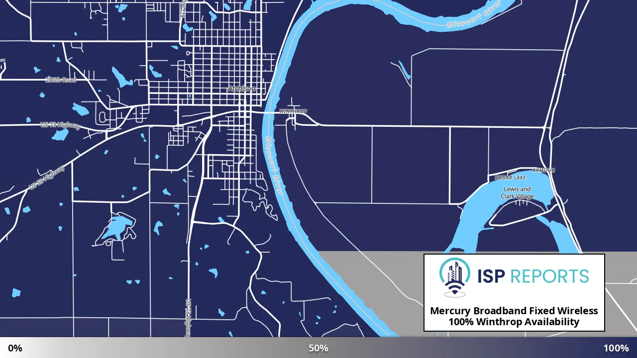 Winthrop, MO map of internet availability