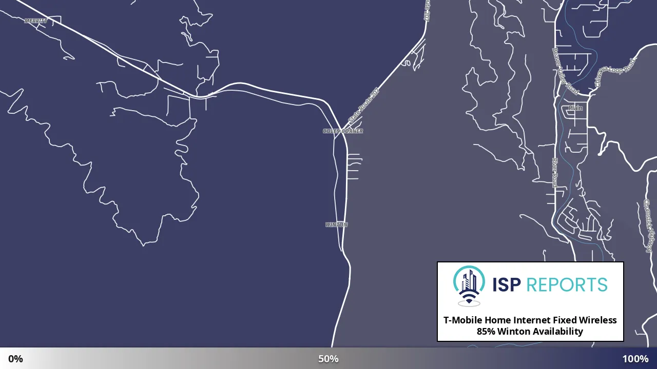 Winton, WA map of internet availability