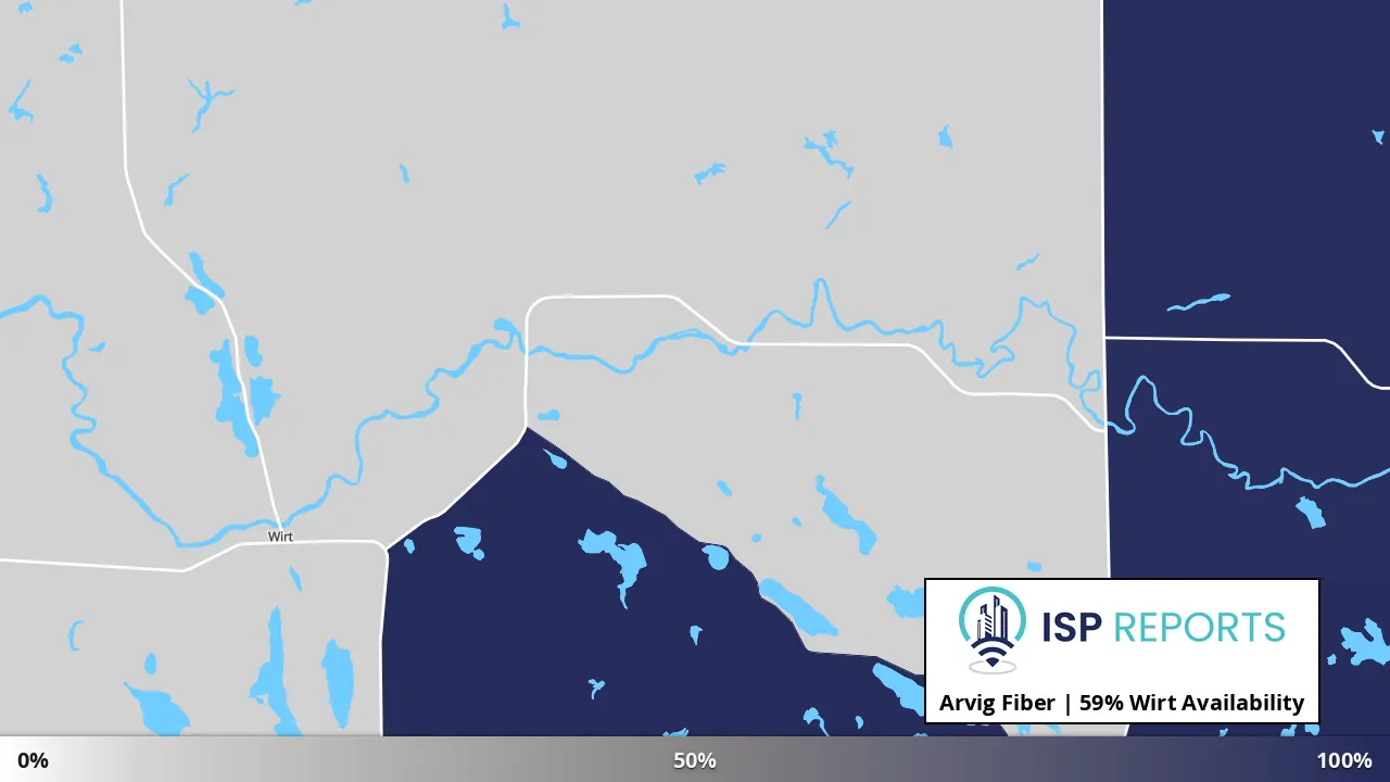 Wirt, MN map of internet availability