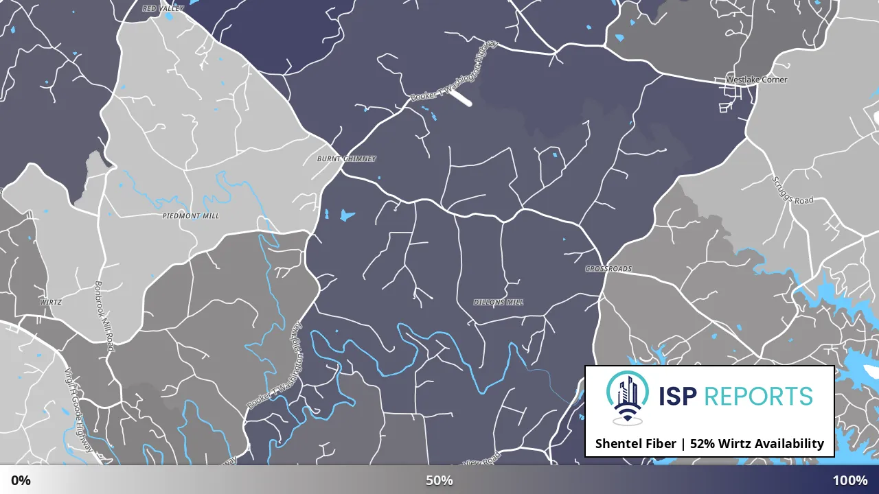 Wirtz, VA map of internet availability
