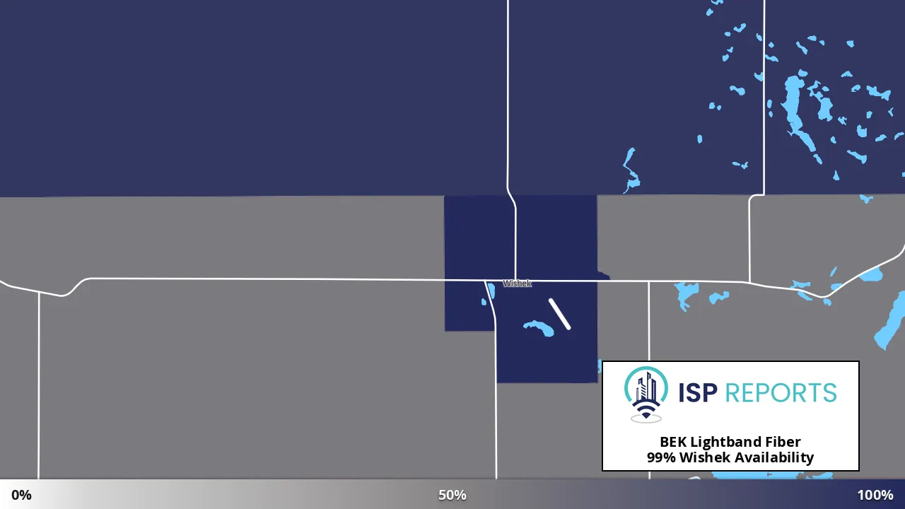 Wishek, ND map of internet availability
