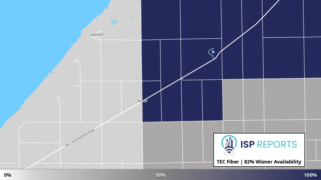 Wisner, MI map of internet availability