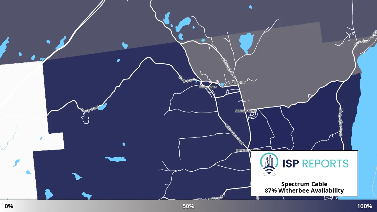 Witherbee, NY map of internet availability