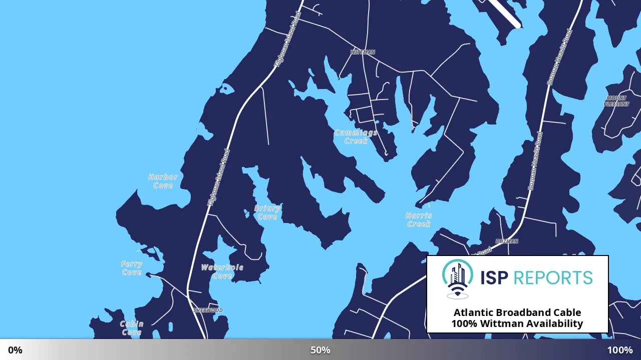 Wittman, MD map of internet availability