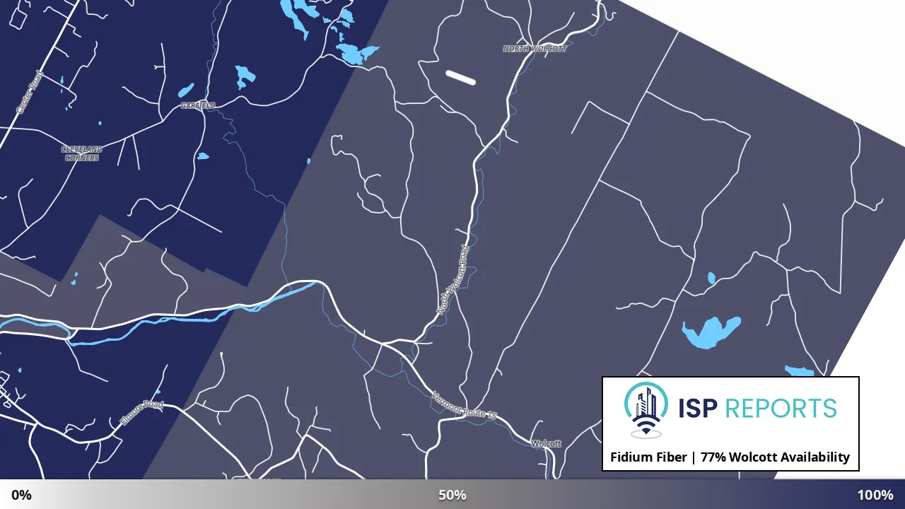 Wolcott, VT map of internet availability