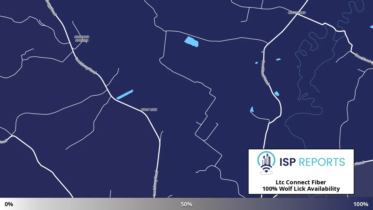 Wolf Lick, KY map of internet availability